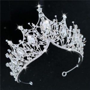 Silver Crown for Women Baroque Queen Crown and Tiara for Women Crystal Headband